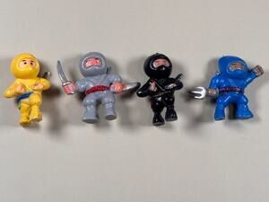 Lot of 4 Soma Toys Ninja Crew Mini 2” Action Figures Martial Arts Vintage 1986